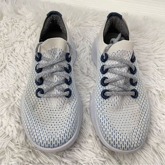 Allbirds Tree Dashers Womens Running Sneakers Shoes Geyser‎ Blue white Size 7 - Picture 2 of 9